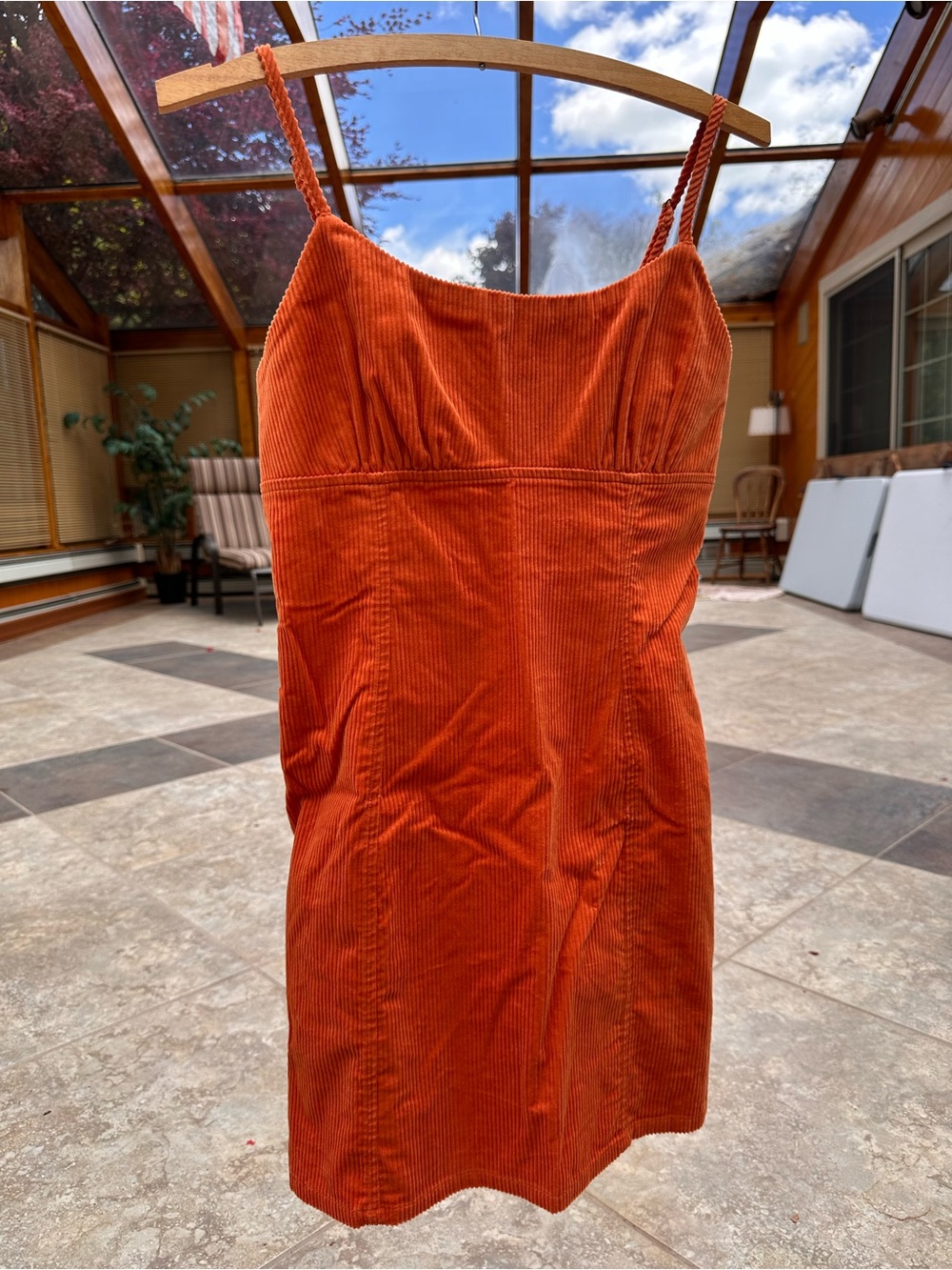 Women’s Orange Corduroy Dress